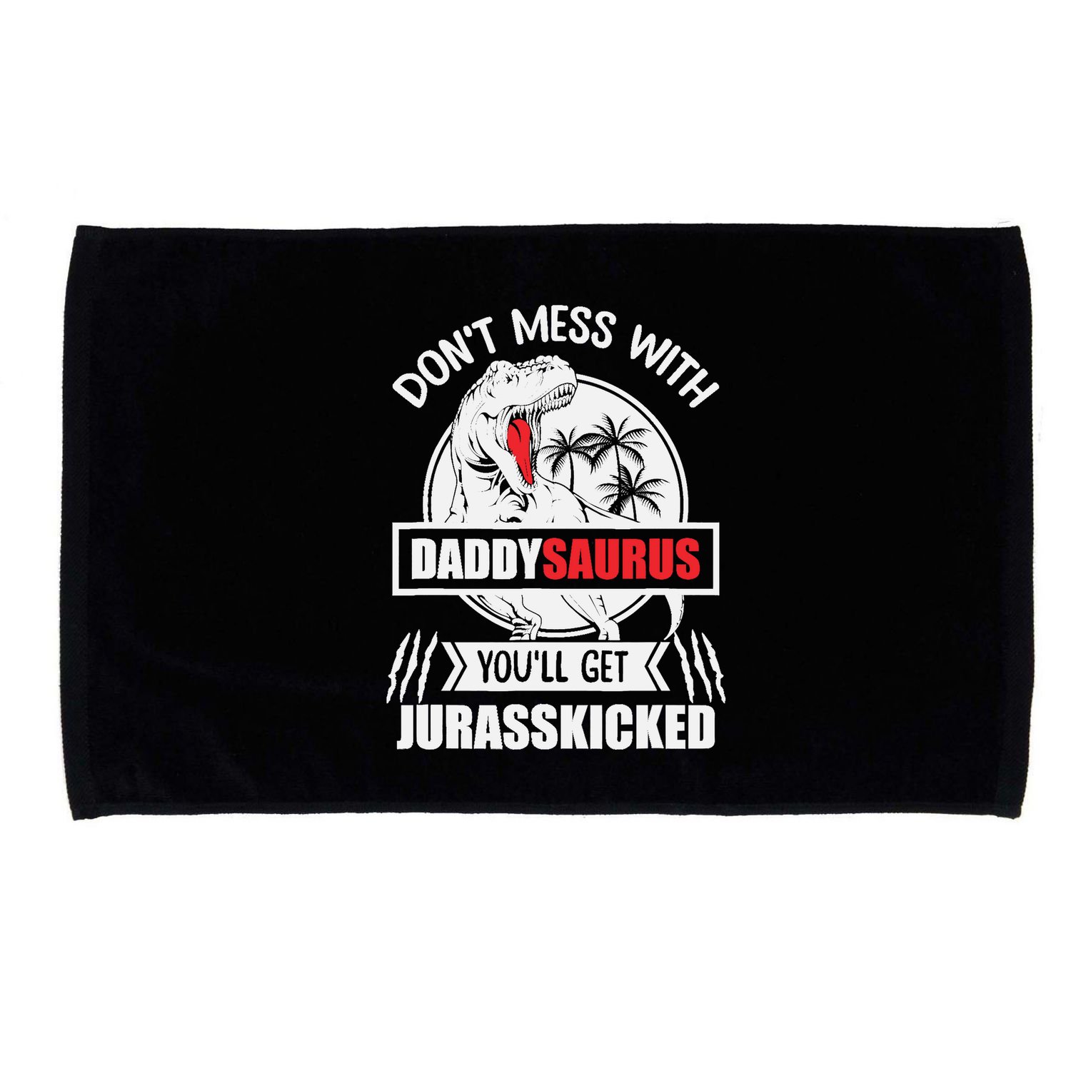 Funny Jurasskicked Daddysaurus Rex Dinosaur Dad Fathers Microfiber Hand Towel