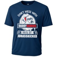 Funny Jurasskicked Daddysaurus Rex Dinosaur Dad Fathers Cooling Performance Crew T-Shirt