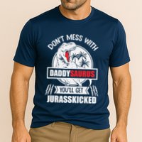 Funny Jurasskicked Daddysaurus Rex Dinosaur Dad Fathers Cooling Performance Crew T-Shirt