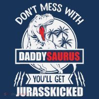Funny Jurasskicked Daddysaurus Rex Dinosaur Dad Fathers Flatbill Hat