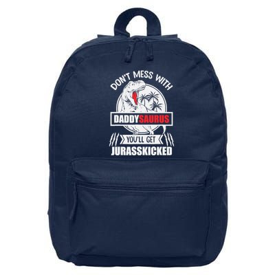 Funny Jurasskicked Daddysaurus Rex Dinosaur Dad Fathers 16 in Basic Backpack