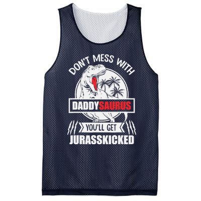 Funny Jurasskicked Daddysaurus Rex Dinosaur Dad Fathers Mesh Reversible Basketball Jersey Tank