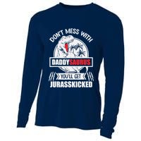 Funny Jurasskicked Daddysaurus Rex Dinosaur Dad Fathers Cooling Performance Long Sleeve Crew