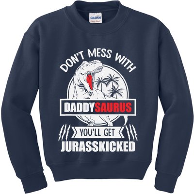 Funny Jurasskicked Daddysaurus Rex Dinosaur Dad Fathers Kids Sweatshirt