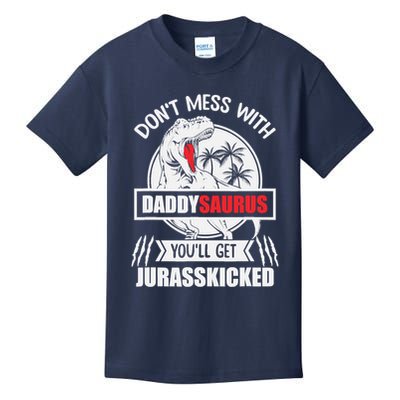 Funny Jurasskicked Daddysaurus Rex Dinosaur Dad Fathers Kids T-Shirt