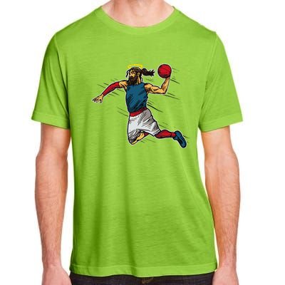 Funny Jesus Dunking Basketball Gift Basketball Player Adult ChromaSoft Performance T-Shirt