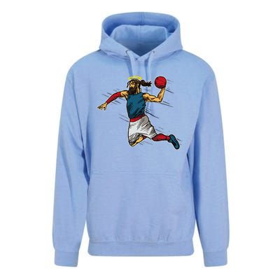 Funny Jesus Dunking Basketball Gift Basketball Player Unisex Surf Hoodie