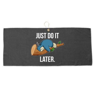Funny Just Do It Later Large Microfiber Waffle Golf Towel