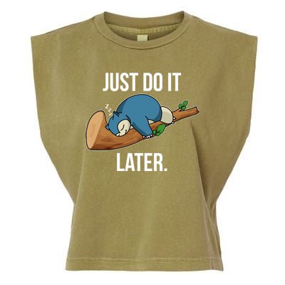 Funny Just Do It Later Garment-Dyed Women's Muscle Tee