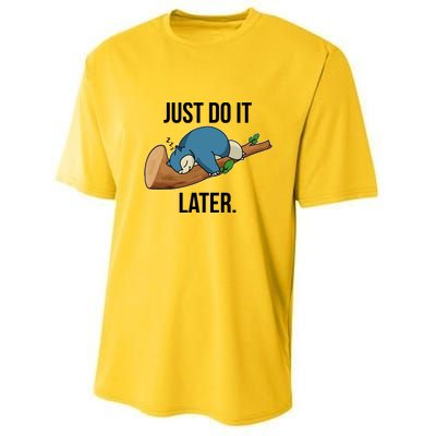 Funny Just Do It Later Youth Performance Sprint T-Shirt