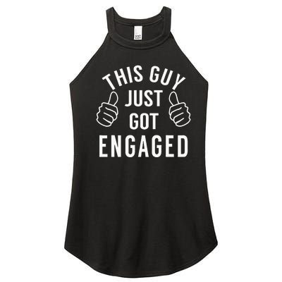 Funny Just Engaged For Engagement Gift Women’s Perfect Tri Rocker Tank