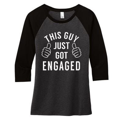 Funny Just Engaged For Engagement Gift Women's Tri-Blend 3/4-Sleeve Raglan Shirt