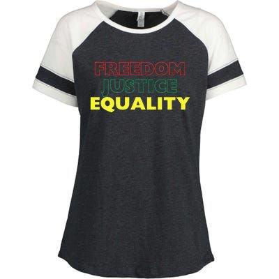 Freedom Justice Equality Enza Ladies Jersey Colorblock Tee