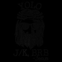 Funny Jesus Easter YOLO JK BRB Texting Premium Impact Tech Backpack