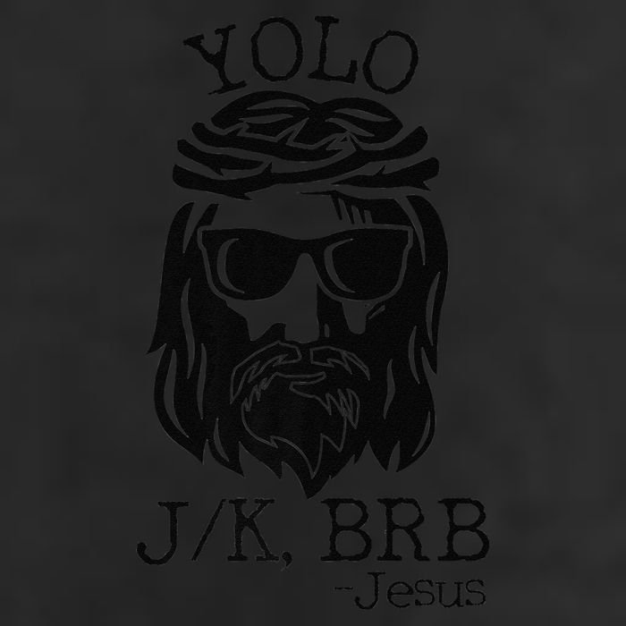 Funny Jesus Easter YOLO JK BRB Texting Premium Hat