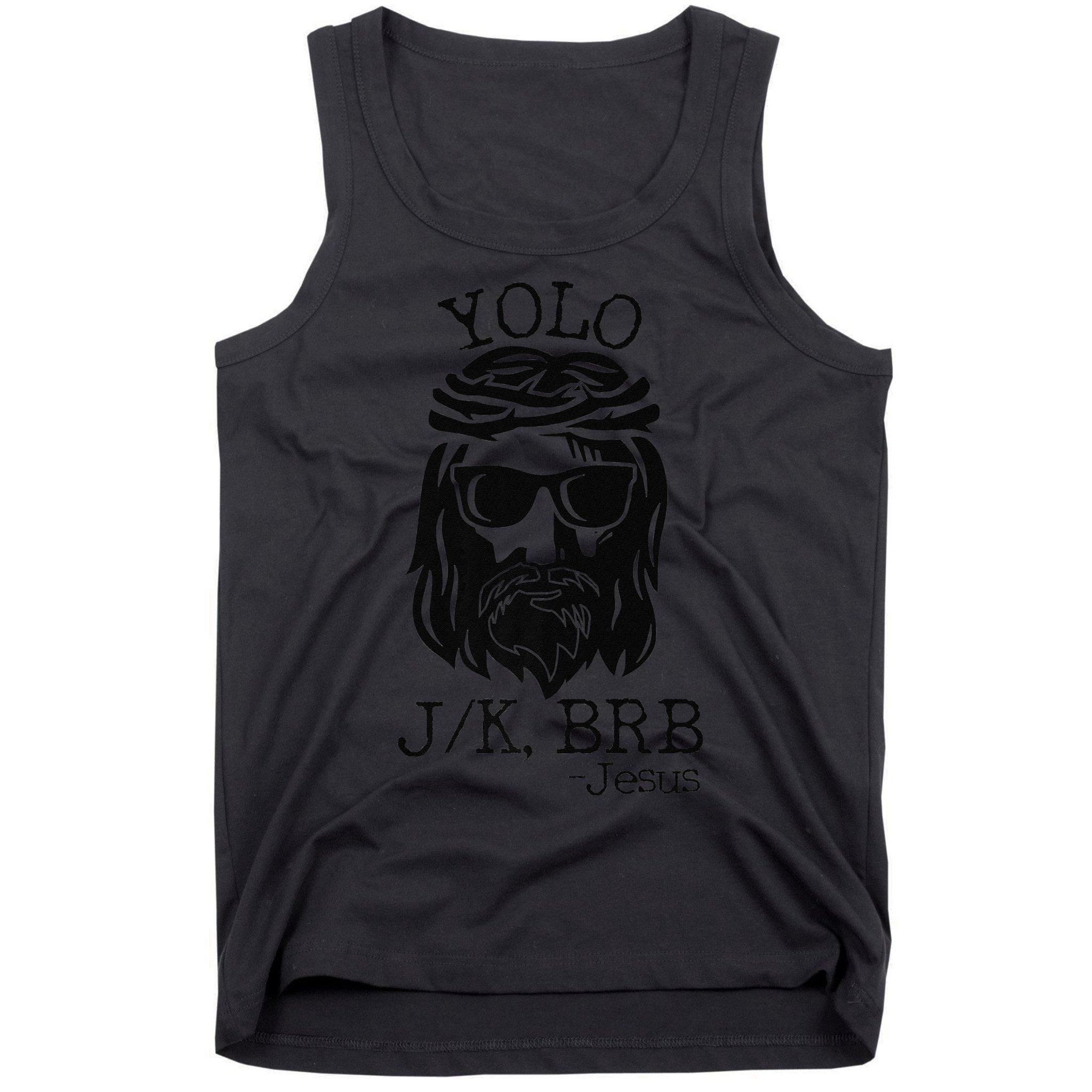 Funny Jesus Easter YOLO JK BRB Texting Premium Tank Top