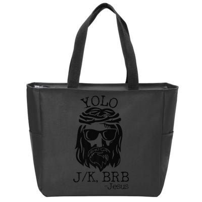 Funny Jesus Easter YOLO JK BRB Texting Premium Zip Tote Bag