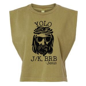 Funny Jesus Easter YOLO JK BRB Texting Premium Garment-Dyed Women's Muscle Tee