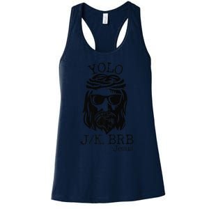 Funny Jesus Easter YOLO JK BRB Texting Premium Women's Racerback Tank