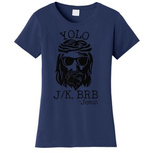 Funny Jesus Easter YOLO JK BRB Texting Premium Women's T-Shirt