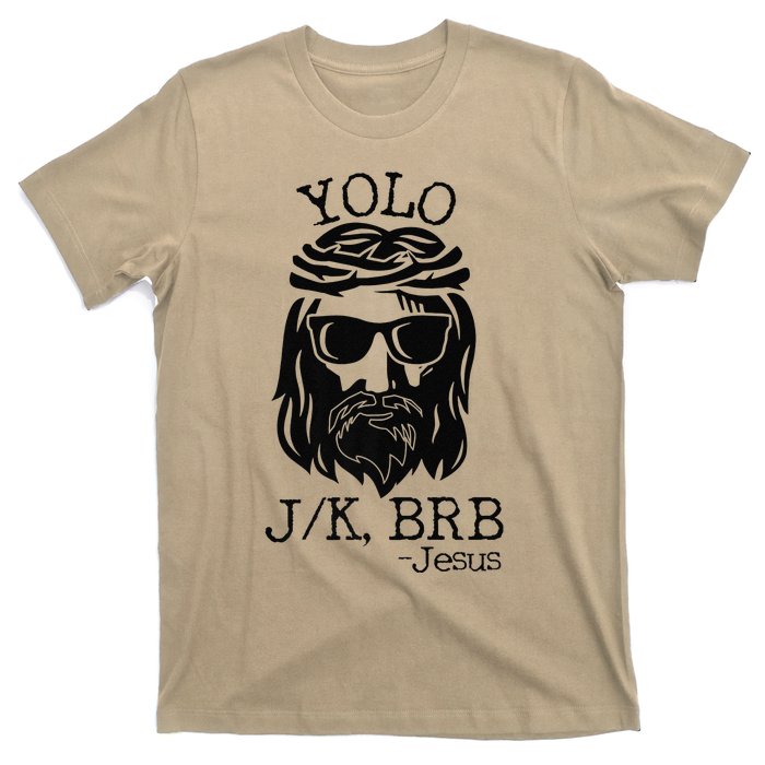 Funny Jesus Easter YOLO JK BRB Texting Premium T-Shirt