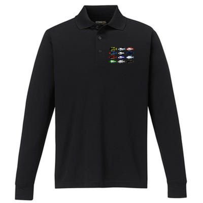 Funny Joke Fishing for Sneakerheads & Fisherwo Performance Long Sleeve Polo