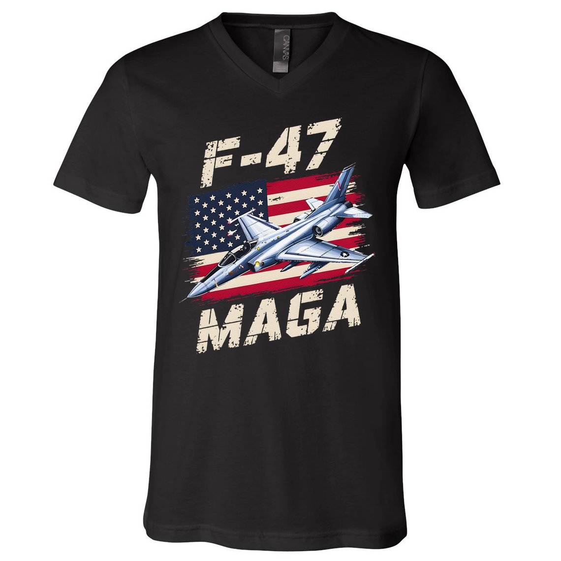 F47 Jet Fighter USA Superpower Dominance Aviation Lover V-Neck T-Shirt