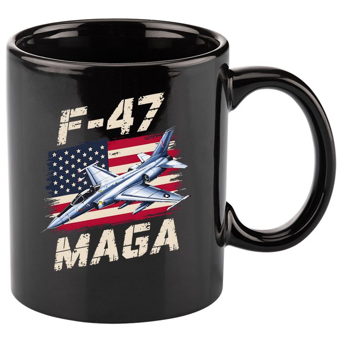 F47 Jet Fighter USA Superpower Dominance Aviation Lover 11oz C Handle Ceramic Mug