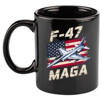 F47 Jet Fighter USA Superpower Dominance Aviation Lover 11oz C Handle Ceramic Mug