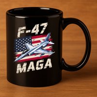 F47 Jet Fighter USA Superpower Dominance Aviation Lover 11oz C Handle Ceramic Mug