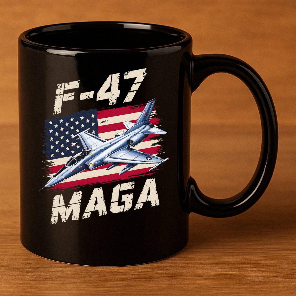 F47 Jet Fighter USA Superpower Dominance Aviation Lover 11oz C Handle Ceramic Mug