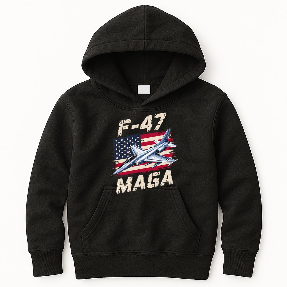 F47 Jet Fighter USA Superpower Dominance Aviation Lover Kids Hoodie