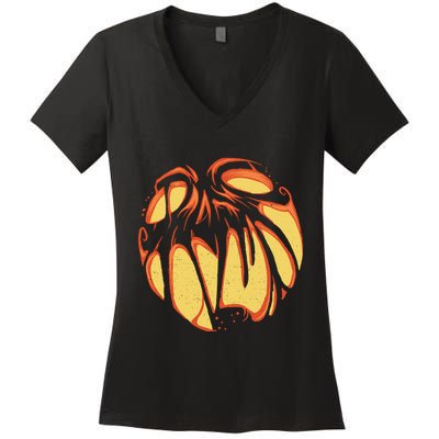 Fierce JackOLantern Women's V-Neck T-Shirt