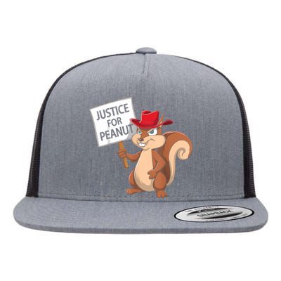 Funny Justice For Peanut Pnut Squirrel Pnut Justice Flat Bill Trucker Hat