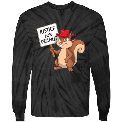 Funny Justice For Peanut Pnut Squirrel Pnut Justice Tie-Dye Long Sleeve Shirt