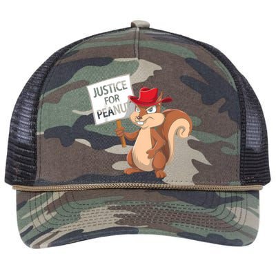 Funny Justice For Peanut Pnut Squirrel Pnut Justice Retro Rope Trucker Hat Cap