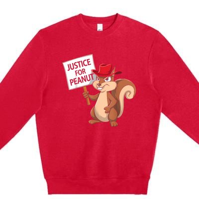 Funny Justice For Peanut Pnut Squirrel Pnut Justice Premium Crewneck Sweatshirt