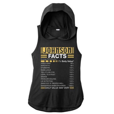 Funny Johnson FACTS Johnson Name Ladies PosiCharge Tri-Blend Wicking Draft Hoodie Tank