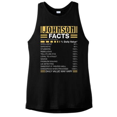 Funny Johnson FACTS Johnson Name Ladies PosiCharge Tri-Blend Wicking Tank