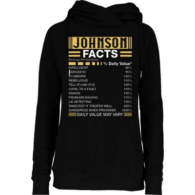 Funny Johnson FACTS Johnson Name Womens Funnel Neck Pullover Hood