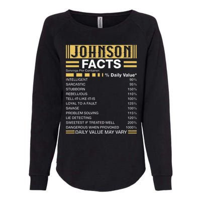 Funny Johnson FACTS Johnson Name Womens California Wash Sweatshirt