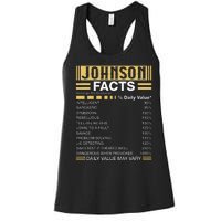 Funny Johnson FACTS Johnson Name Women's Racerback Tank