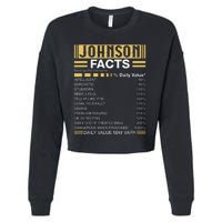 Funny Johnson FACTS Johnson Name Cropped Pullover Crew