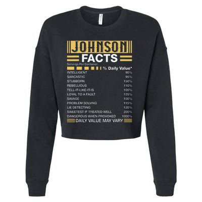 Funny Johnson FACTS Johnson Name Cropped Pullover Crew