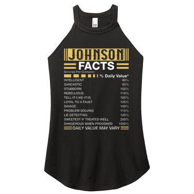 Funny Johnson FACTS Johnson Name Women's Perfect Tri Rocker Tank