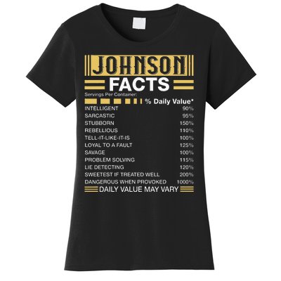 Funny Johnson FACTS Johnson Name Women's T-Shirt