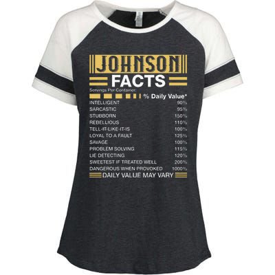 Funny Johnson FACTS Johnson Name Enza Ladies Jersey Colorblock Tee