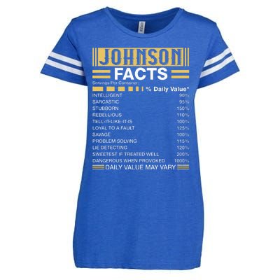 Funny Johnson FACTS Johnson Name Enza Ladies Jersey Football T-Shirt