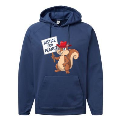 Funny Justice For Peanut Pnut Squirrel Pnut Justice Performance Fleece Hoodie