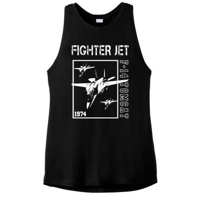 Fighter Jet F14 Tomcat Ladies PosiCharge Tri-Blend Wicking Tank